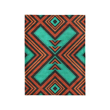 Pancho Turquoise & Vermillion in Small (30" x 40") Size