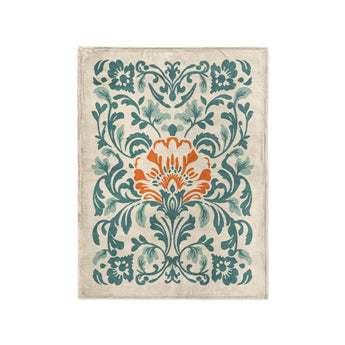 Beryl Teal & Orange in Small (30" x 40") Size