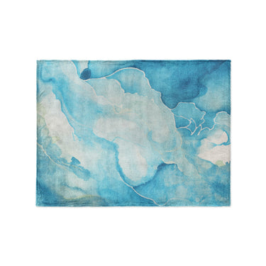 Zephyr Watercolor Azure Blue in Small (30" x 40") Size