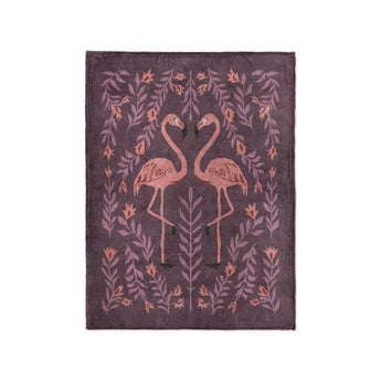 Flamingo Friends Purple in Small (30" x 40") Size