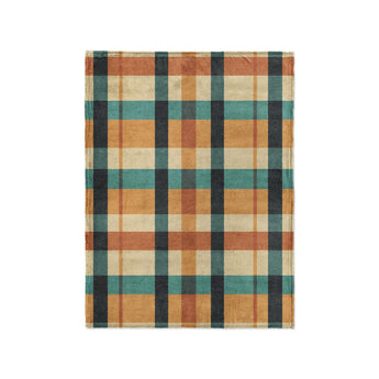 Brenton Plaid Taupe Teal in Small (30" x 40") Size