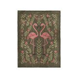 Flamingo Friends Sage Green in Small (30" x 40") Size