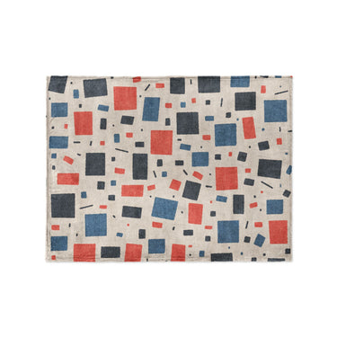 Geometric Confetti Blue & Red in Small (30" x 40") Size