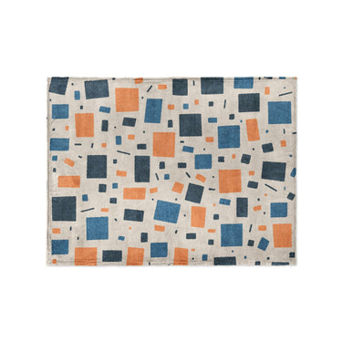 Geometric Confetti Blue & Orange in Small (30" x 40") Size