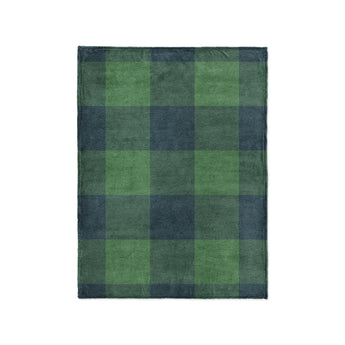 Buffalo Plaid Green Navy in Small (30" x 40") Size