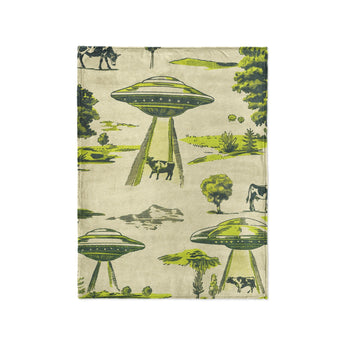 UFO Cow Abduction Toile in Small (30" x 40") Size