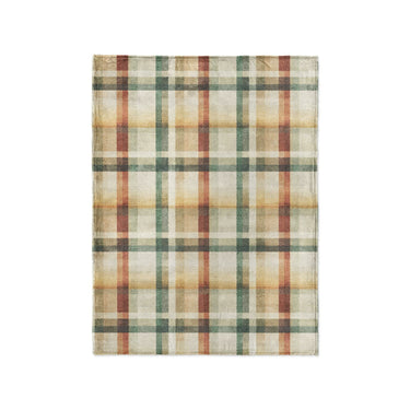 Madras Plaid Taupe Green in Small (30" x 40") Size