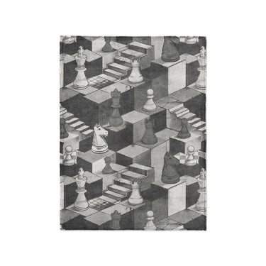 Harmon Surreal Chess Black & White in Small (30" x 40") Size