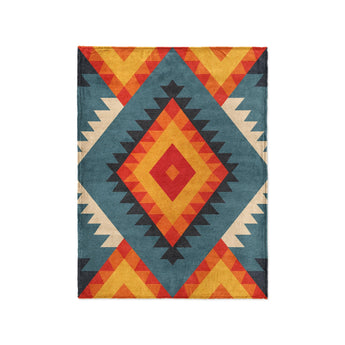 Zareen Blue & Orange in Small (30" x 40") Size