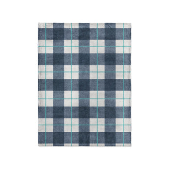 Wallace Plaid Blue & Teal in Small (30" x 40") Size