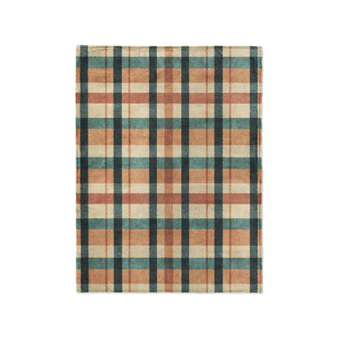 Brenton Plaid Taupe Teal in Small (30" x 40") Size