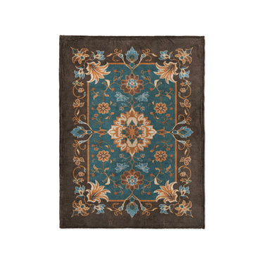 Miriam Dark Teal & Brown in Small (30" x 40") Size