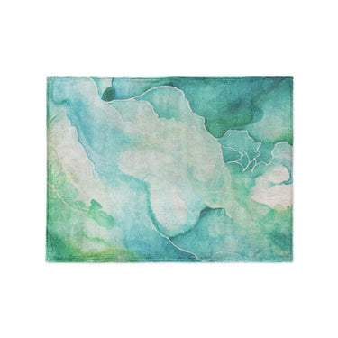 Zephyr Watercolor Blue & Green in Small (30" x 40") Size