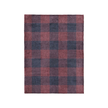 Buffalo Plaid Maroon & Navy in Small (30" x 40") Size