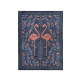 Flamingo Friends Navy in Small (30" x 40") Size