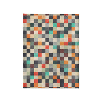 Pixel Mosaic Multicolor Earthtone in Small (30" x 40") Size