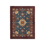 Miriam Navy & Burgundy in Small (30" x 40") Size
