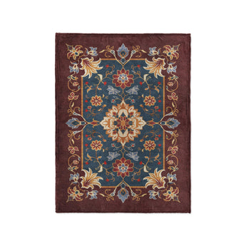 Miriam Navy & Burgandy in Small (30" x 40") Size