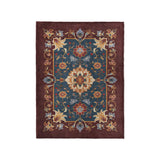Miriam Navy & Burgandy in Small (30" x 40") Size