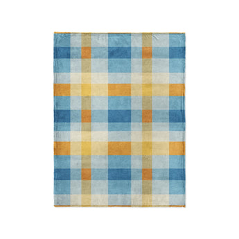 Monroe Plaid Blue & Yellow in Small (30" x 40") Size