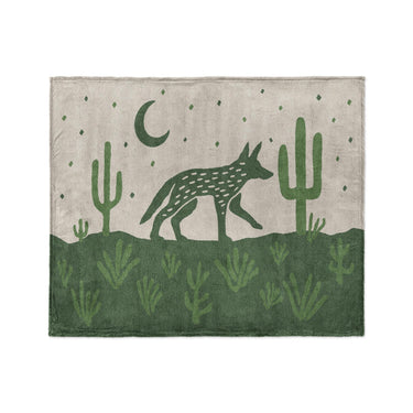Desert Coyote Forest & Moss Green in Medium (50" x 60") Size