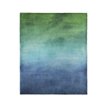 Micah Watercolor Blue & Green in Medium (50" x 60") Size