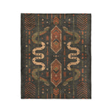 Ophidian Snakes Green & Orange in Medium (50" x 60") Size