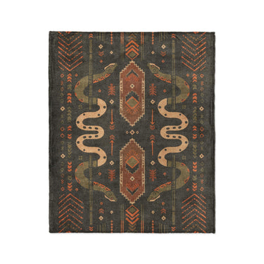 Ophidian Snakes Green & Orange in Medium (50" x 60") Size