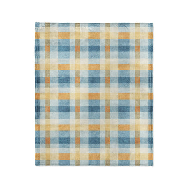 Monroe Plaid Blue & Yellow in Medium (50" x 60") Size