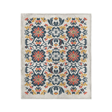 Georgiana Navy & Red in Medium (50" x 60") Size