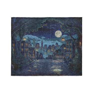 8 Bit Uptown Twilight Skyline in Medium (50" x 60") Size