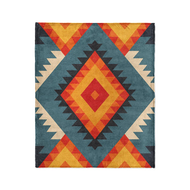 Zareen Blue & Orange in Medium (50" x 60") Size