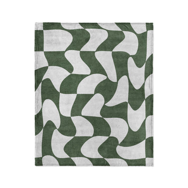 Twyla Checkered Army Green in Medium (50" x 60") Size