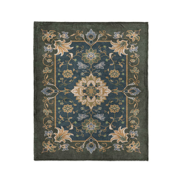 Miriam Navy & Olive Green in Medium (50" x 60") Size