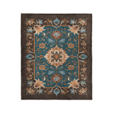 Miriam Dark Teal & Brown in Medium (50" x 60") Size