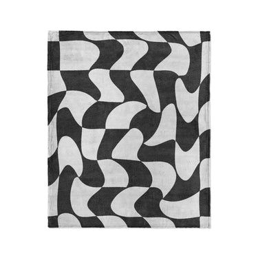 Twyla Checkered Black & White in Medium (50" x 60") Size