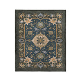 Miriam Navy & Olive Green in Medium (50" x 60") Size