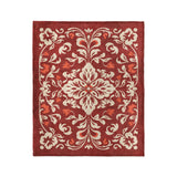 Annette Red & Ivory in Medium (50" x 60") Size
