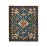 Miriam Dark Teal & Brown in Medium (50" x 60") Size