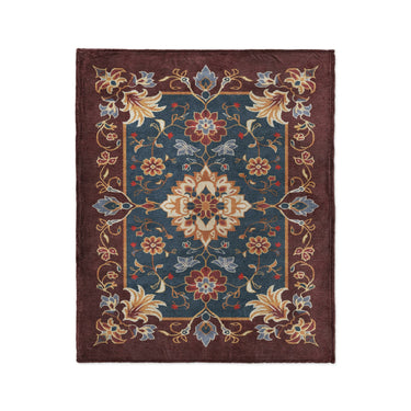 Miriam Navy & Burgundy in Medium (50" x 60") Size
