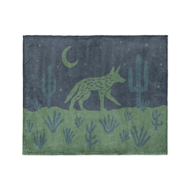 Desert Coyote Midnight Blue & Sage Green in Medium (50" x 60") Size
