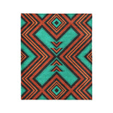 Pancho Turquoise & Vermillion in Medium (50" x 60") Size