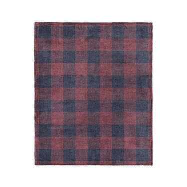 Buffalo Plaid Maroon & Navy in Medium (50" x 60") Size
