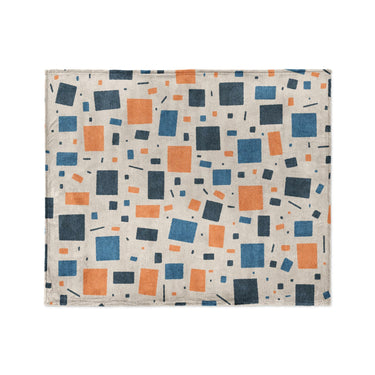 Geometric Confetti Blue & Orange in Medium (50" x 60") Size