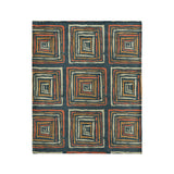 Diego Orange & Navy in Medium (50" x 60") Size