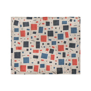 Geometric Confetti Blue & Red in Medium (50" x 60") Size