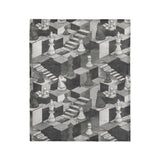 Harmon Surreal Chess Black & White in Medium (50" x 60") Size