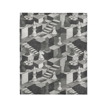 Harmon Surreal Chess Black & White in Medium (50" x 60") Size