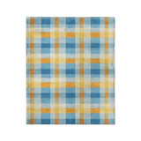 Monroe Plaid Blue & Yellow in Medium (50" x 60") Size