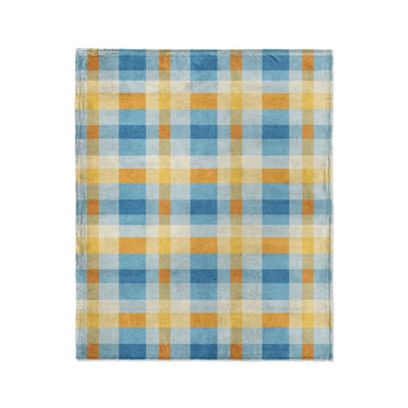 Monroe Plaid Blue & Yellow in Medium (50" x 60") Size